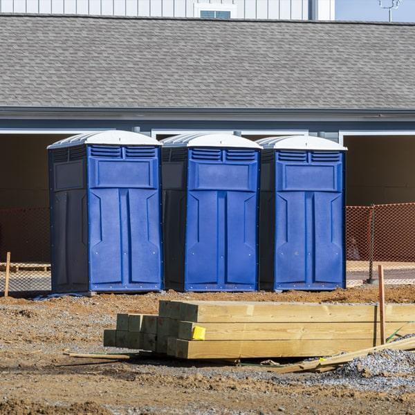 the portable toilet can be moved around on the construction site as needed